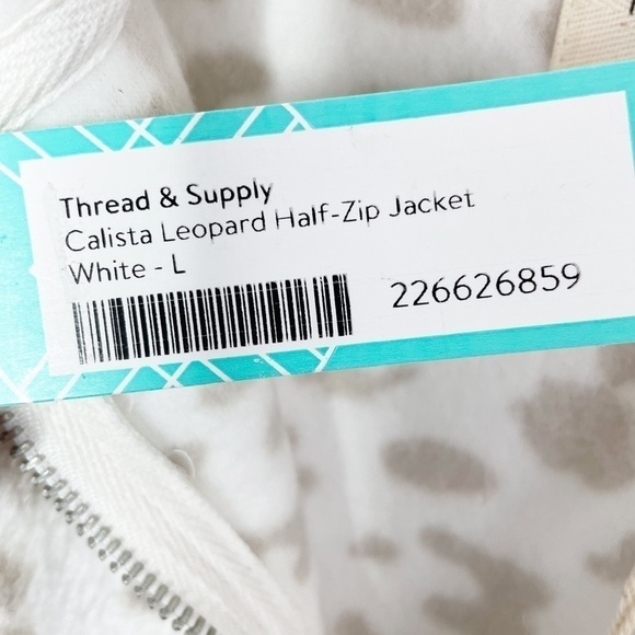 Thread & Supply X Stitch Fix Calista Leopard Half-Zip Fleece Jacket NWT - Picture 11 of 13
